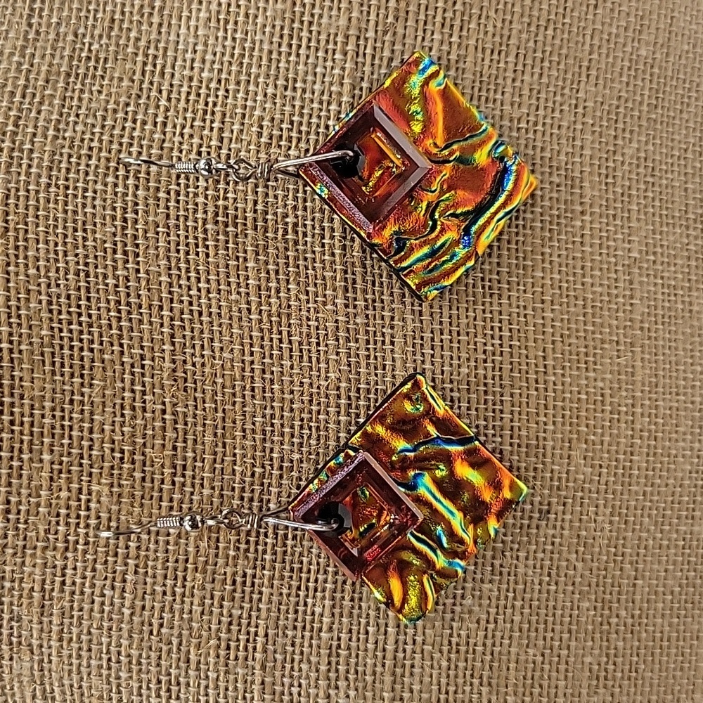 Brilliant Color Glass Earrings Handcrafted